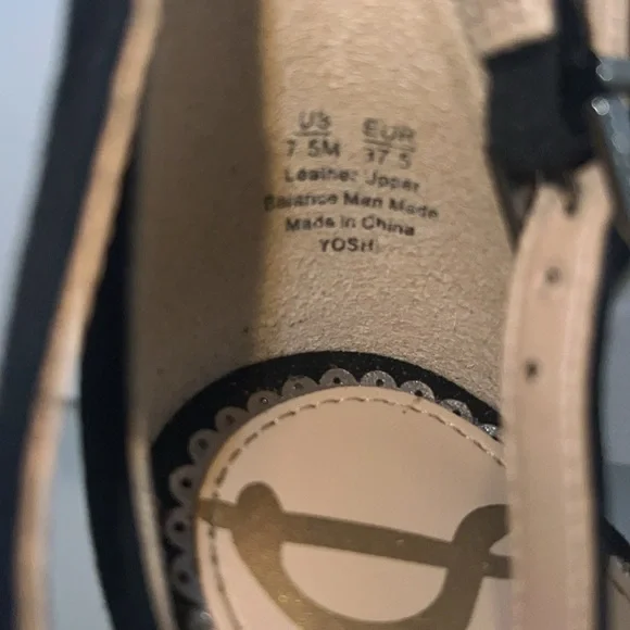 🪩SAM EDELMAN•Yoshi Black Suede Sandals silver studded embellishment •Size 7.5 - Picture 16 of 17